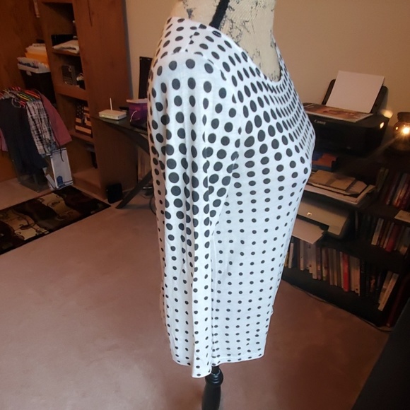 J.CREW size Small cream/black dotted shirt - Picture 3 of 8